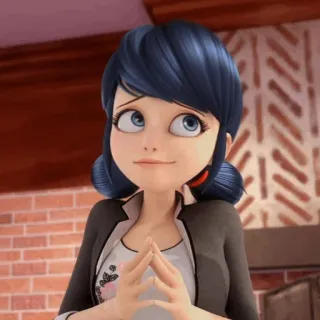 🗼 Marinette dessin animé, animé, femme, souriant, mignon, personnage whatsapp sticker