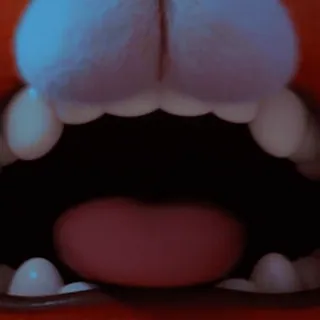 🤤 пасть животного, открытый рот, зубы, красный telegram sticker
