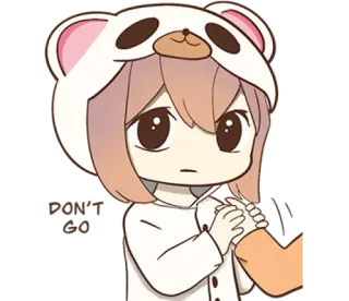 🙄 anime, kawaii, cute, cartoon, character, bear, hoodie telegram sticker