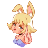 😠 Bunny Girl, Hase, blonde Haare, Anime, Mädchen, Cartoon telegram sticker