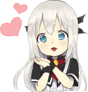 💗 anime, cute, hearts, girl, cartoon, kawaii telegram sticker