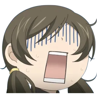 😟 anime, scioccato, spaventato, cartone animato, emozione telegram sticker