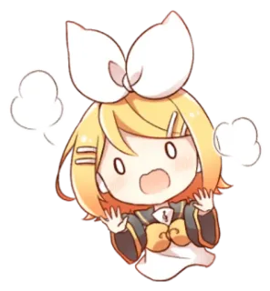 💭 Rin Kagamine Anime, Kartun, Vocaloid, Terkejut, Takut, Kawaii, Imut telegram sticker