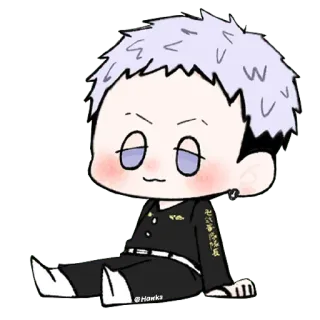 🙂 天上天下 唯我独尊 Chibi, Anime, Siedzący, Uroczy, Manga telegram sticker