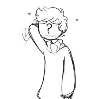 😖 vraag, verward, personage, schets, kunst, cartoon telegram sticker
