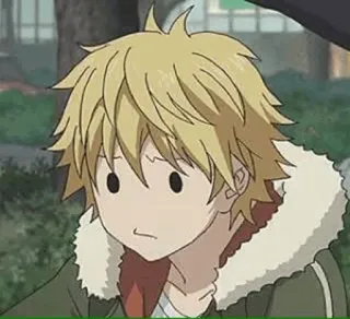 💈 Anime, Personage, blond haar, verward, uitdrukking, geanimeerd whatsapp sticker