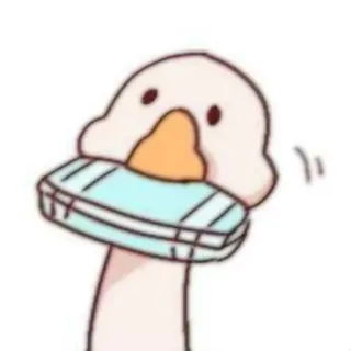 🦢 canard, animal, dessin animé, masque, blanc, mignon whatsapp sticker