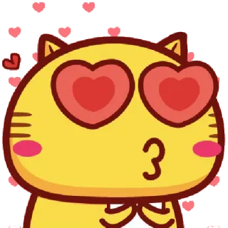 😍 Katze, Liebe, Herz, Süß, Sticker, Cartoon telegram sticker