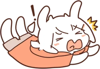 😫 cartoon, angry, frustrated, upset, white rabbit, bunny whatsapp sticker