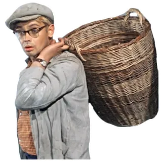 😳 man, basket, glasses, cap, vintage telegram sticker
