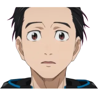 😳 Yuri Katsuki Yuri!!! on Ice Аниме, Персонаж, Юрий Кацуки, Yuri on Ice, Стикер, Эмоциональный, В шоке whatsapp sticker