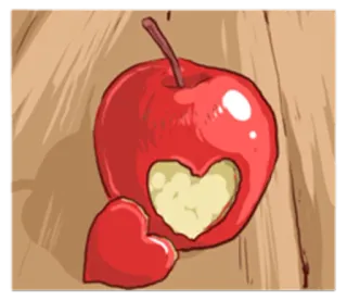🍎 maçã, coração, fruta, amor, comida, saudável telegram sticker