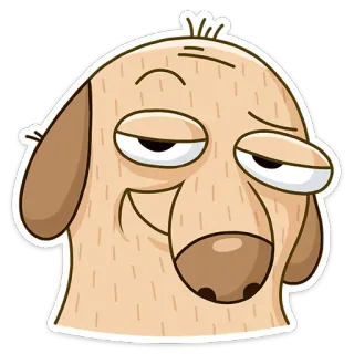 😏 cane, cartone animato, animale, animale domestico, divertente, sciocco whatsapp sticker