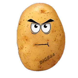 😤 DIGE44 kentang, kartun, makanan, sayuran, marah, lucu telegram sticker