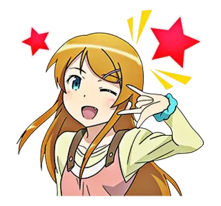 😉 アニメ, 漫画, 女の子, ウインク, かわいい, 可愛い, キャラクター telegram sticker