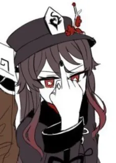 👿 Hu Tao Genshin Impact Anime, Dedo do meio, Grosseiro, Personagem, Video game telegram sticker