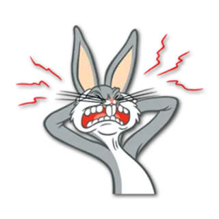 😖 Bugs Bunny cartoon, character, angry, stress, annoyed telegram sticker