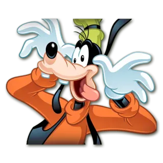 👅 Goofy sciocco, cartone animato, Disney, personaggio, felice telegram sticker