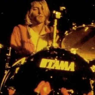 🥁 Kurt Cobain músico, baterista, Nirvana, música, rock telegram sticker