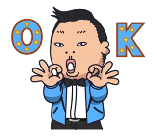 👌 PSY OK kpop, cantante, gangnam style, ok, positivo whatsapp sticker