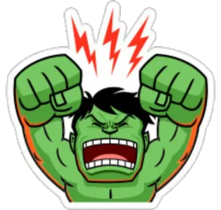 👊 Hulk Hulk, Marvel, super-herói, raiva, verde, quadrinhos telegram sticker