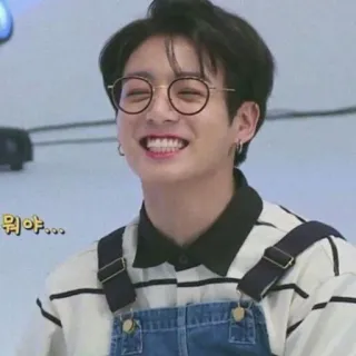 🌸 뭐야... persona, gafas, sonriendo, coreano, hombre whatsapp sticker