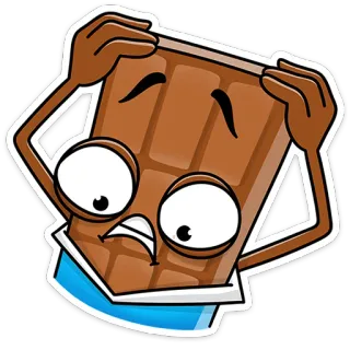 😬 chocolat, bonbon, dessert, dessin animé, nourriture, sucré, illustration telegram sticker