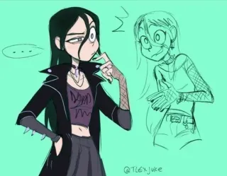 🌟 gothic, hoạt hình, emo, phác thảo, bản vẽ, nhân vật telegram sticker