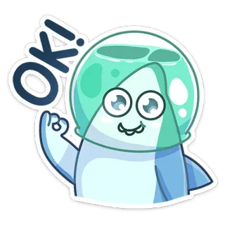 👌 OK! oke, ok, persetujuan, setuju, kartun, monster, imut, ramah whatsapp sticker