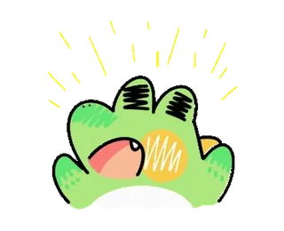 ✨ rana, lindo, dibujos animados, kawaii, verde, emoji, sticker whatsapp sticker