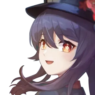 😊 Hu Tao Genshin Impact Anime, Mädchen, Hut, Hu Tao, Genshin Impact telegram sticker
