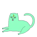 😎 kat, maan, dier, katachtig, cartoon, magie telegram sticker