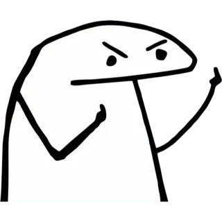 🖕 中指, 冒犯手势, 卡通, 火柴人 telegram sticker