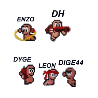 👾 ENZO, DH, PIYSIE, LEON, DMIG-24 8 บิต, หนอน, พิกเซลอาร์ต, วิดีโอเกม, อาวุธ, ต่อสู้, เรโทร telegram sticker