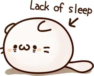 😴 Lack of sleep kurang tidur, mengantuk, kartun, imut, binatang, malas telegram sticker