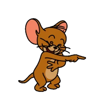 😊 Jerry Tom and Jerry Desenho animado, Rato, Engraçado, Apontando, Rindo, Jerry whatsapp sticker