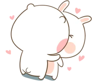 😌 thỏ, ôm, yêu, dễ thương, thỏ con, động vật telegram sticker