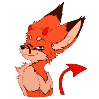 😈 rubah, furry, setan, iblis, kartun, binatang telegram sticker