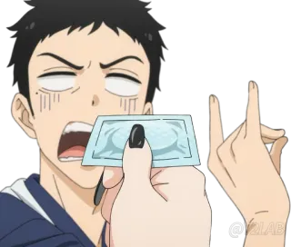 😱 Anime, Dedo do meio, Ofensivo, Camisinha telegram sticker
