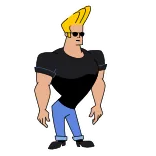 😧 Johnny Bravo Dessin animé, Personnage, Drôle, Muscle, Rétro, Animation whatsapp sticker