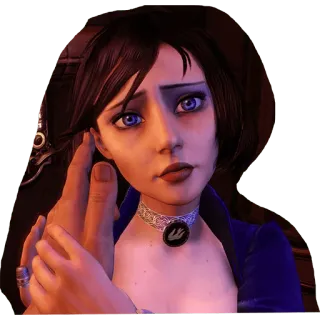 ❤ Elizabeth BioShock Infinite видеоигра, персонаж, BioShock Infinite, Элизабет, оскорбительный жест telegram sticker