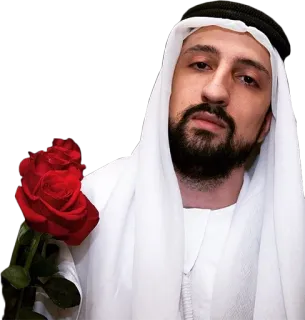 😆 man, rose, arabic, traditional clothing, beard telegram sticker