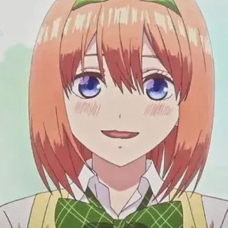 🧩 Yotsuba Nakano The Quintessential Quintuplets animé, dessin animé, souriant, personnage, portrait telegram sticker