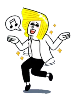 💁 漫画, ダンス, 人, 音楽, キラキラ, 幸せ telegram sticker