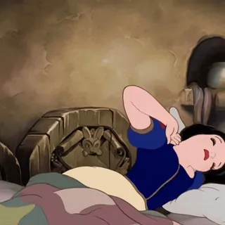 🧚♀ Snow White Snow White and the Seven Dwarfs Cartoon, Disney, Schlafend, Prinzessin telegram sticker