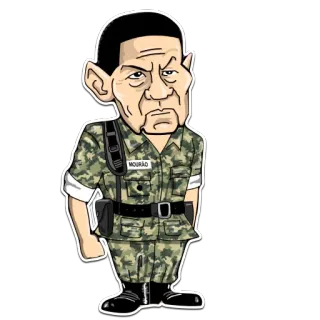 😠 MOURÃO 군대, 장군, 육군, 위장, 정치인, 모우랑, 브라질 telegram sticker