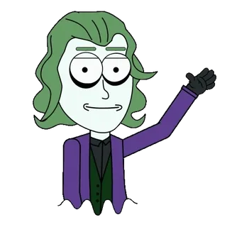 🤗 Joker Rick rick and morty, joker, crossover, cartoon, animated, rick sanchez, villain whatsapp sticker