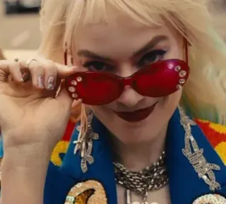 💎 Harley Quinn harley quinn, dc comics, character, villain, glasses, blonde telegram sticker