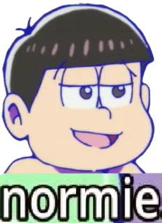 💋 normie. Normal, Anime, Kartun, Puas Diri whatsapp sticker