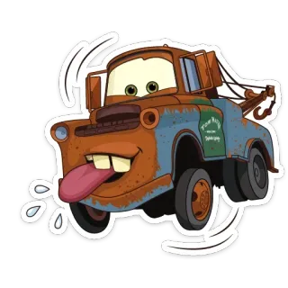 😝 Mater Cars animado, grúa, dibujos animados, Disney, Pixar telegram sticker